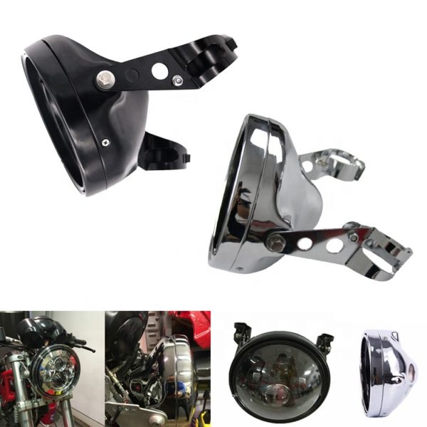 7″ LED Headlight Housing Chrome Heavy Duty Overdrive